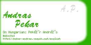 andras pekar business card